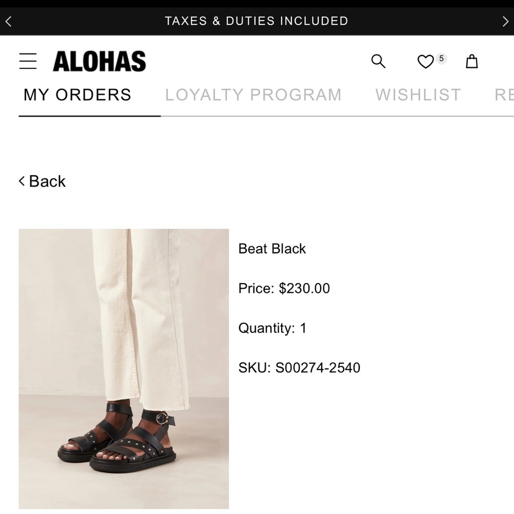 ALOHAS Beat Black Sandals